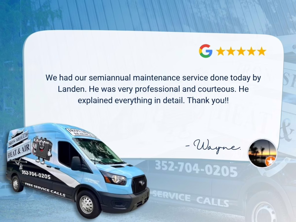 We had our semiannual maintenance service done today by Landen. He was very professional and courteous. He explained everything in detail. Thank you!!